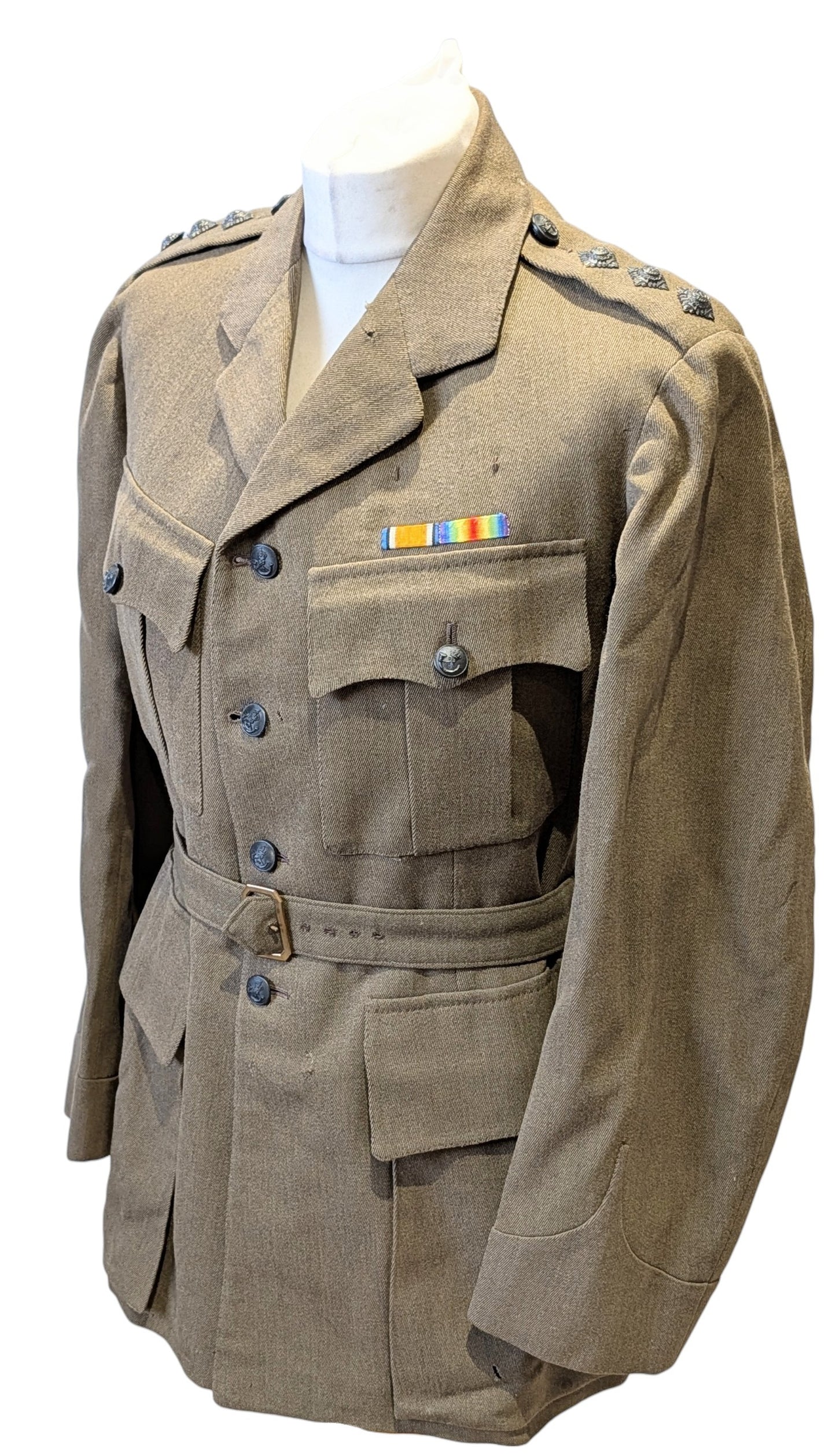 WW1 British Army Captain's Rifle Brigade Uniform Jacket Dated 1918