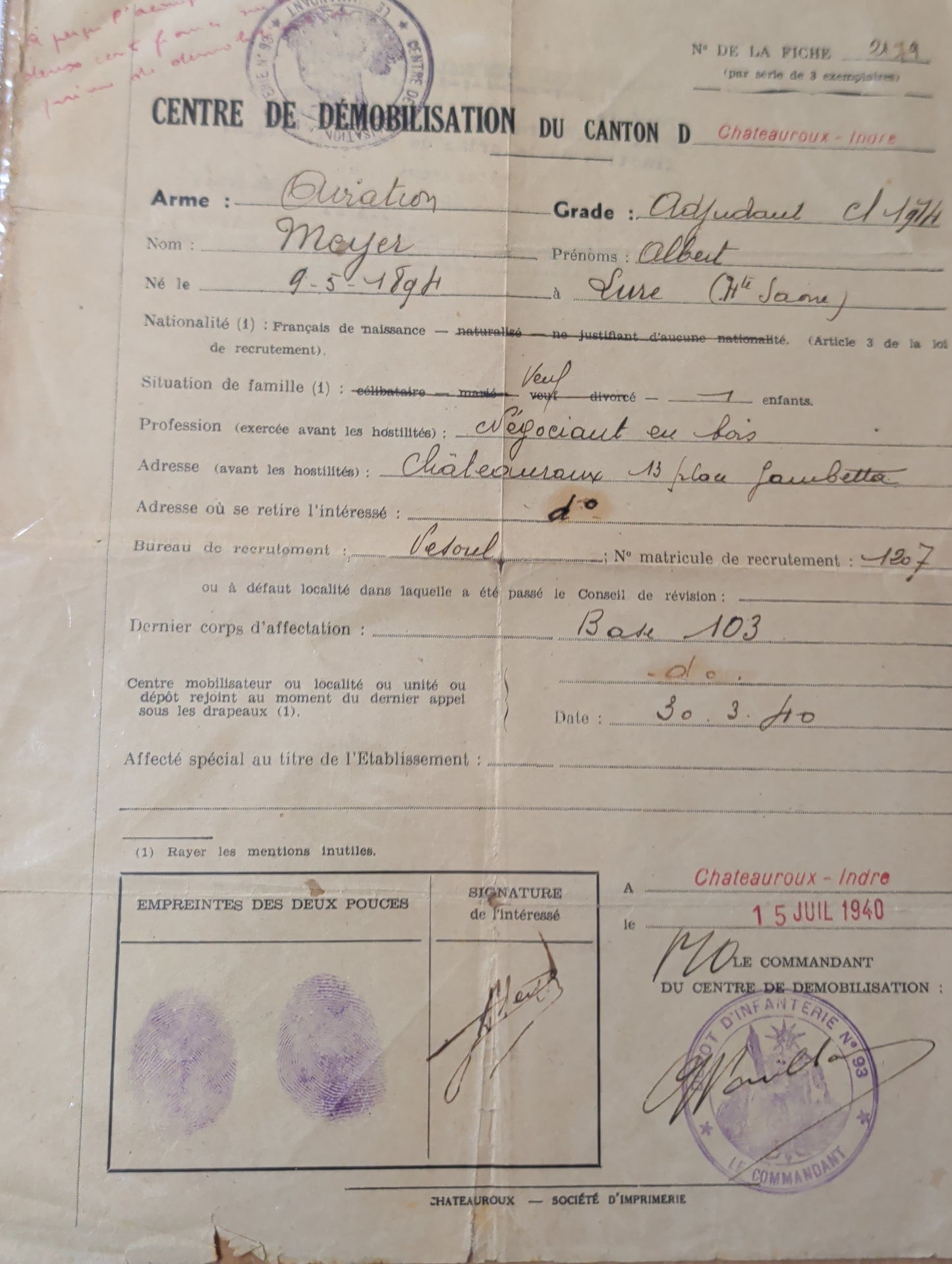 Unique WW1 French Army & Air Force Photo Album, Service Documents and Field Post Set to a Front Line Medic & Then Combat Pilot