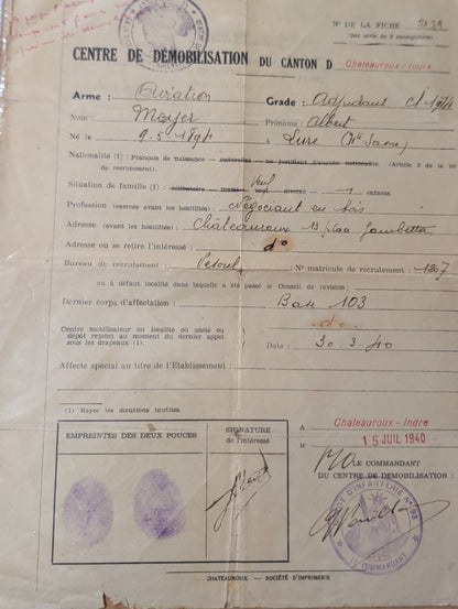 Unique WW1 French Army & Air Force Photo Album, Service Documents and Field Post Set to a Front Line Medic & Then Combat Pilot