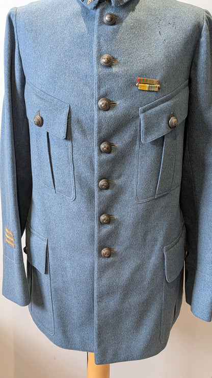 Rare Fine Quality WW1 M1913 French Horizon Blue Captains Tunic jacket 80th Infantry