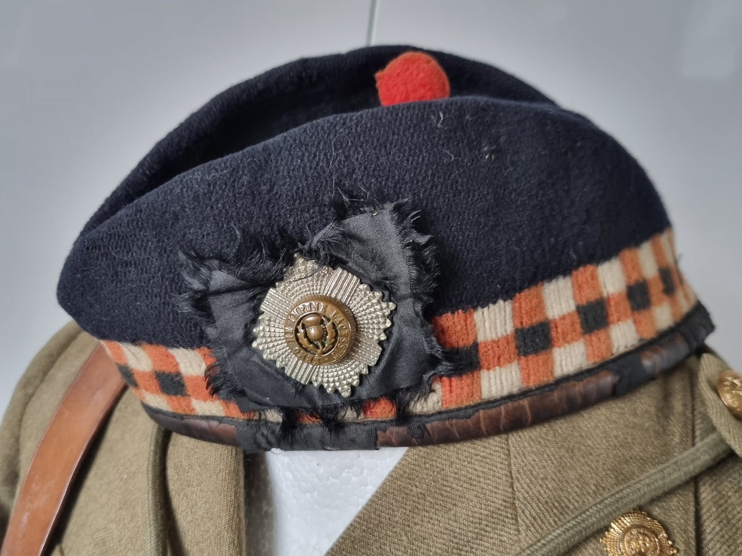 WW1 Royal Scots Uniform Cutaway Cuff Rank Jacket Trews Glengarry & Sam Browne