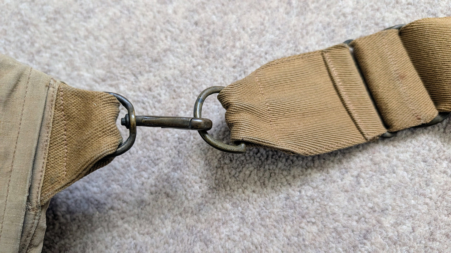 SOLD! WW1 British Army Officers Canvas & Leather Breadbag Haversack with Carry Strap