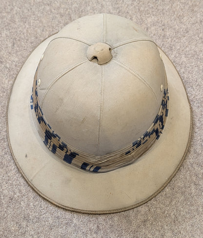 Unusual WW2 British Army Pith Helmet With Indian Regimental Puggaree