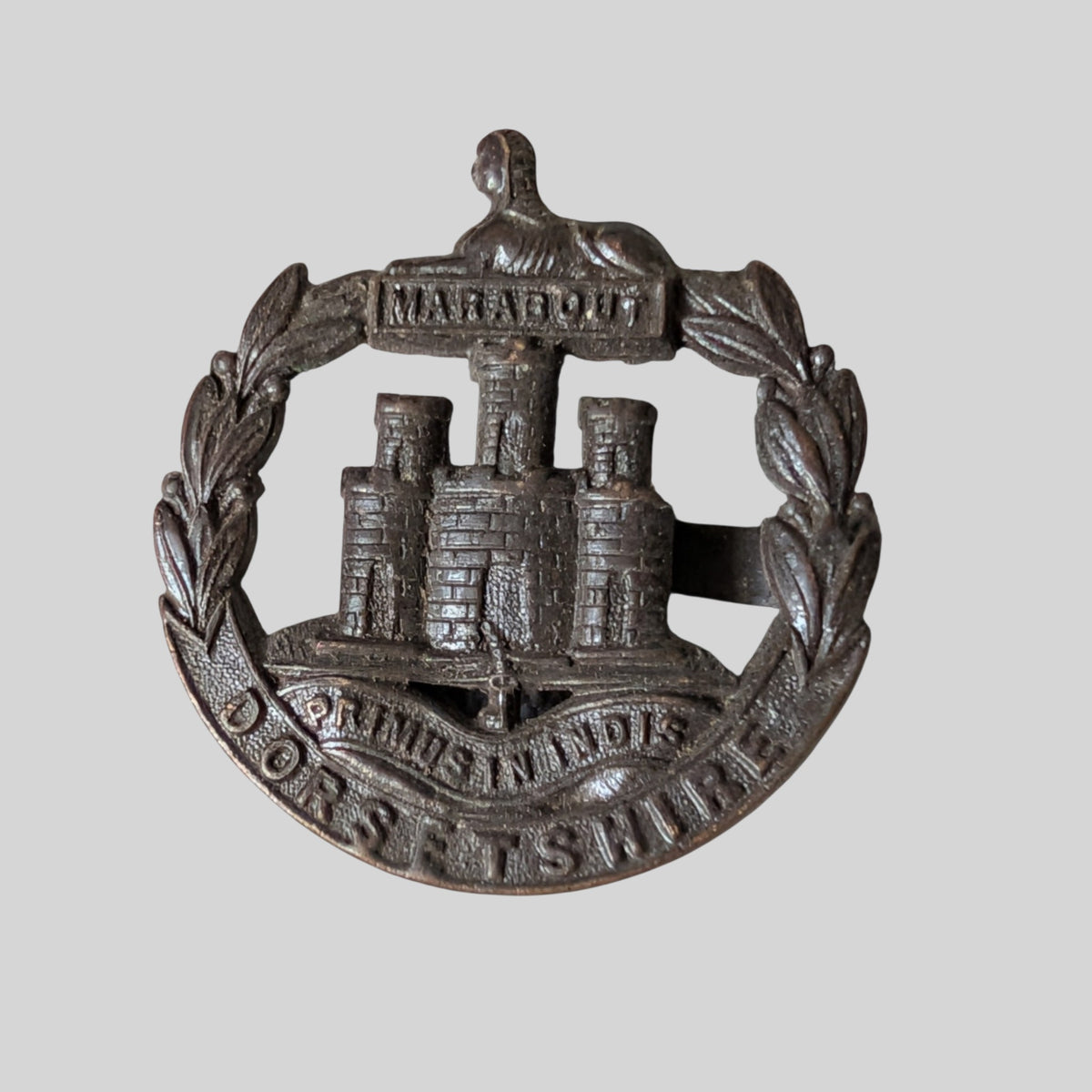 British Army Dorsetshire Regiment Bronzed Cap Badge