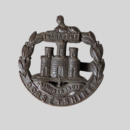 British Army Dorsetshire Regiment Bronzed Cap Badge