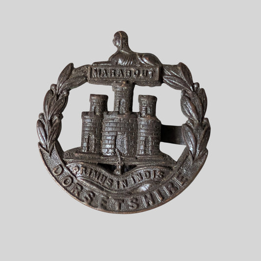 British Army Dorsetshire Regiment Bronzed Cap Badge