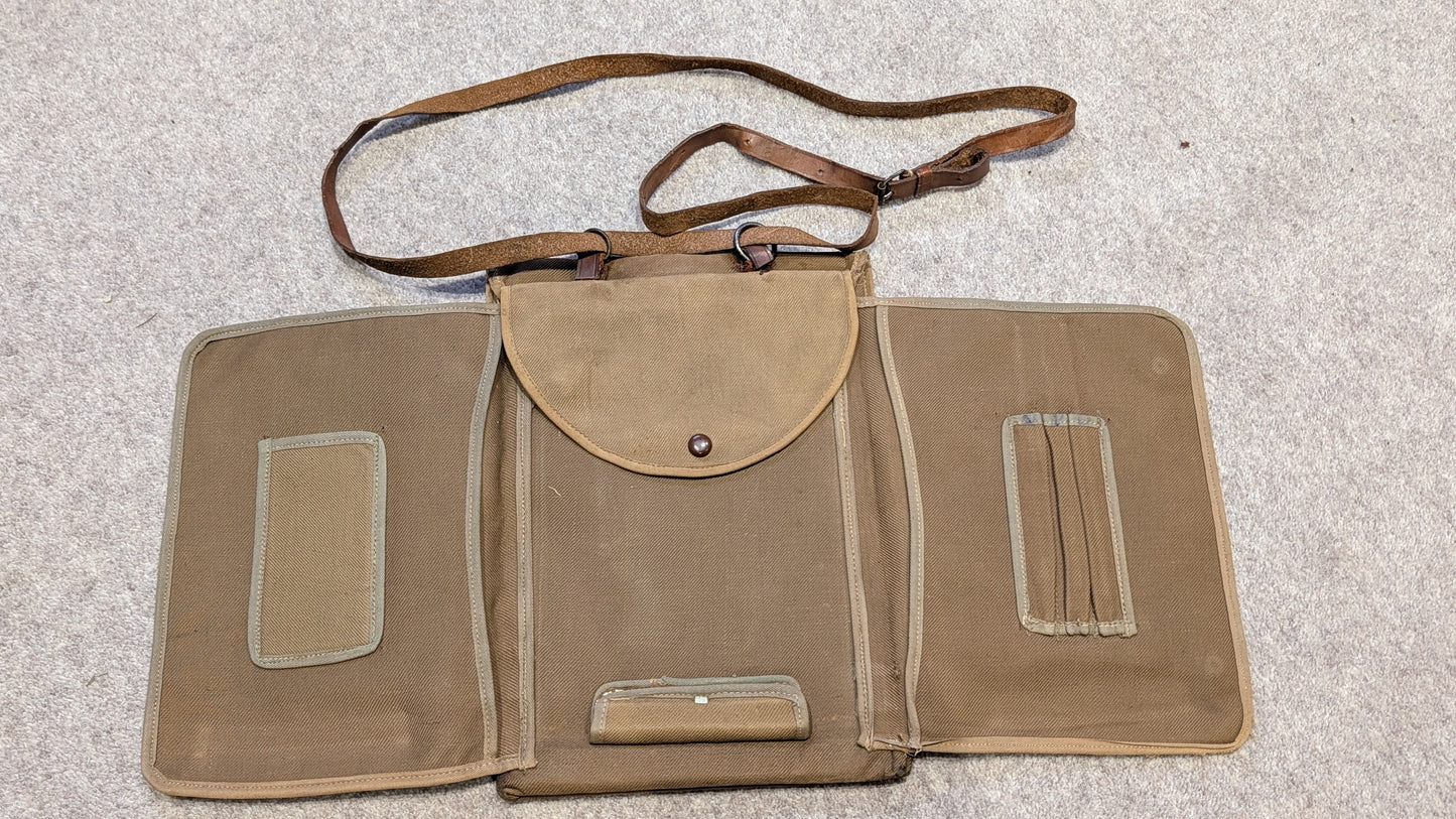 SOLD! WW1 BRITISH ARMY OFFICERS MAP CASE WITH LEATHER CARRY STRAP NAMED TO MILITARY CROSS WINNER C P GARRARD
