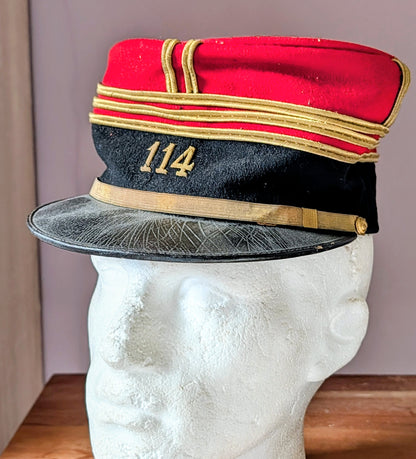 Lovely WW1 French Army 114th Infantry Regt Captain's Kepi Cap Hat