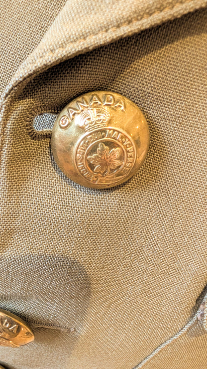 WW2 Royal Canadian Army Major's Tropical Khaki Dress Jacket, Named & dated 1942