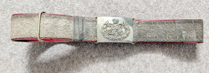 Victorian British Army Officers Leather Belt & Buckle