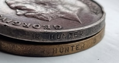 WW1 British Medal Trio Able Seaman R Hunter Merchant Fleet Auxiliary