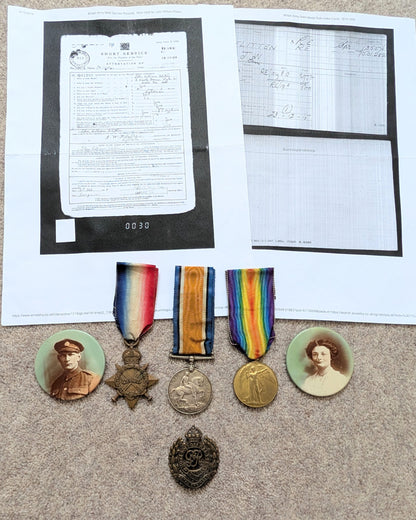 WW1 British Medal Trio John William Flitten Royal Engineers from Hull