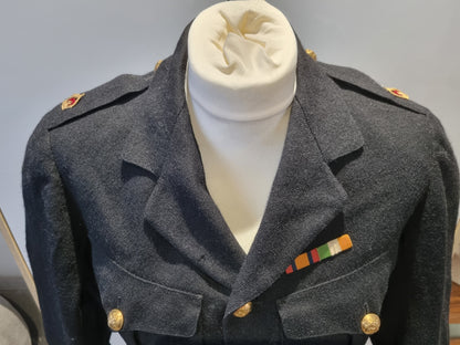 Rare WW1 Highland Light Infantry HLI Major's Cutaway No 1 Blue Dress Jacket - Named