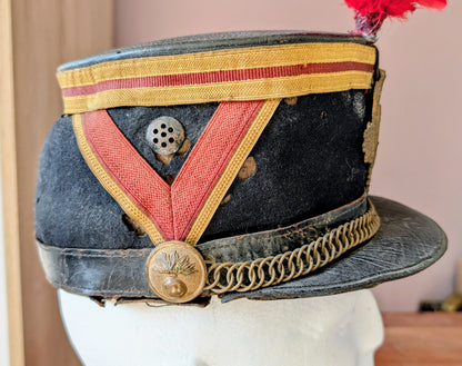 Early 20th Century French Republican Guard Shako With Feather Plume