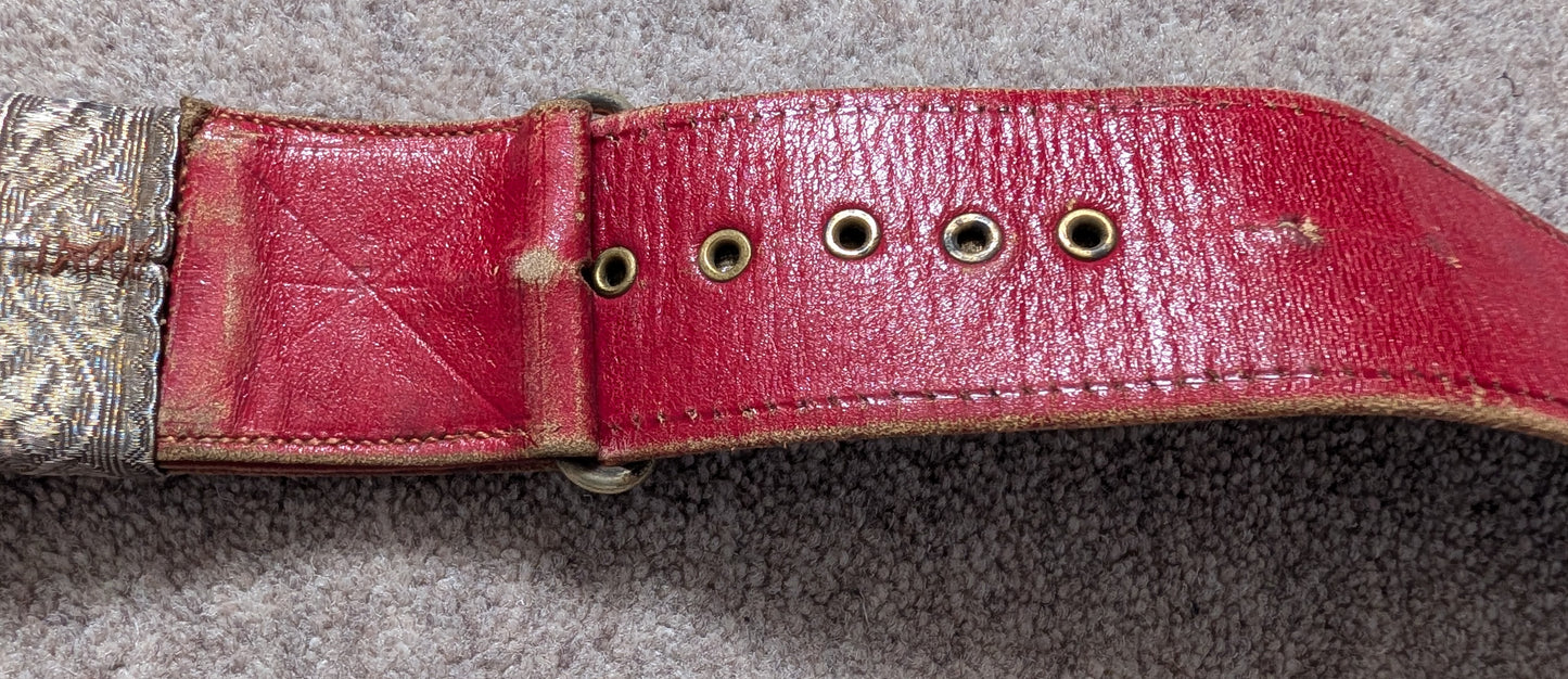 Victorian British Army Officers Leather Belt & Buckle