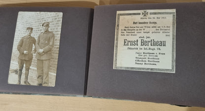 SOLD! WW1 German Army Soldier's Photo Album - 47 Photos + 7 Memorials