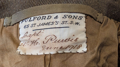 WW1 British Army Captain's Rifle Brigade Uniform Jacket Dated 1918