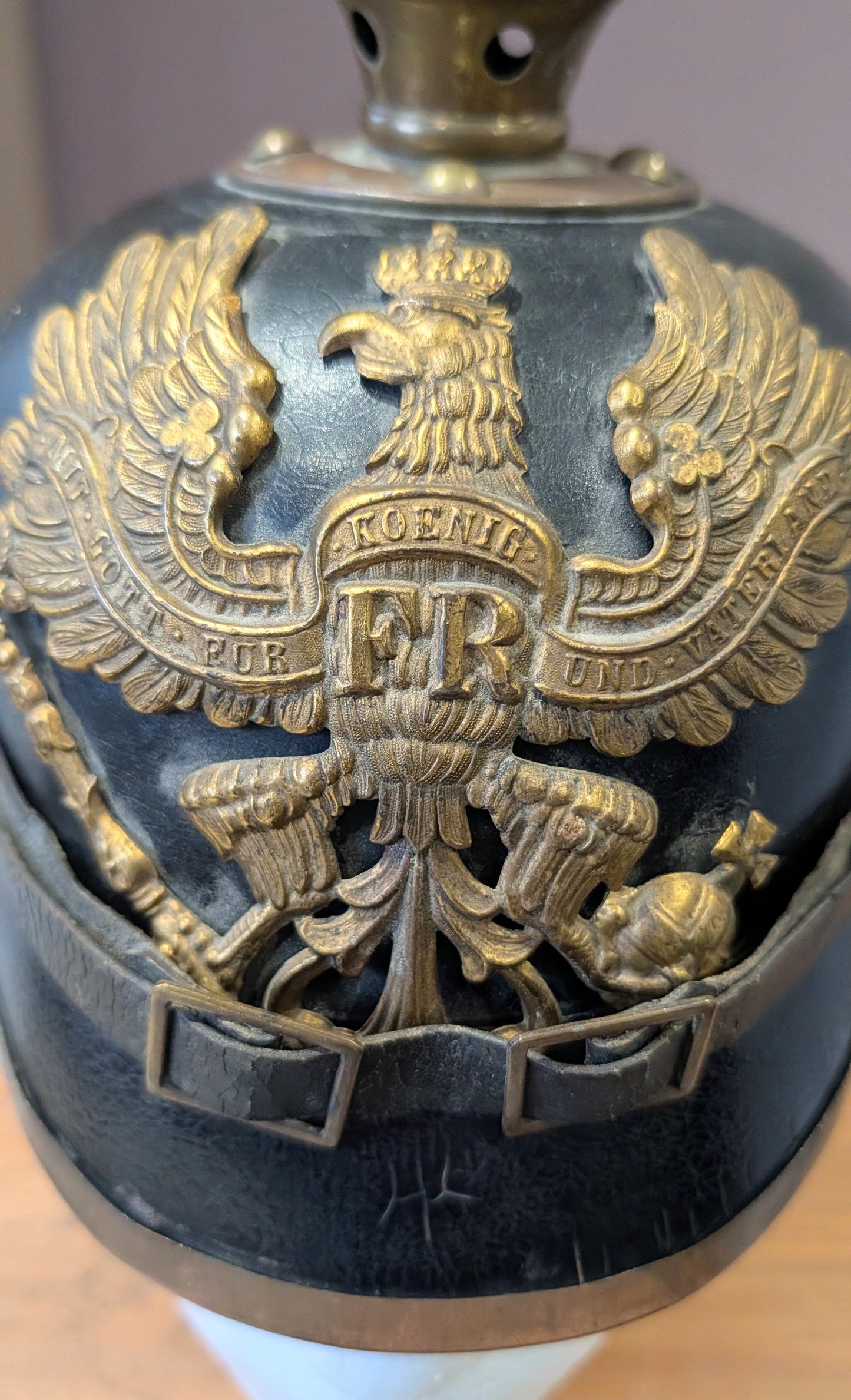 M1897 WW1 German Army Prussian Enlisted Man's Artillery Kugelhelm