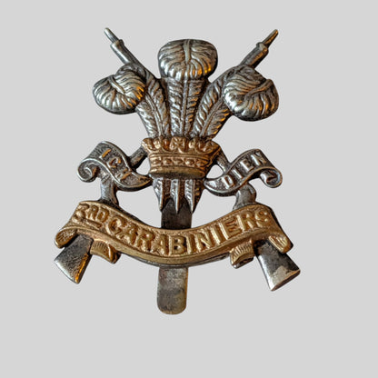 3rd Carabiniers Senior NCOs Die Cast Bimetal Cap Badge