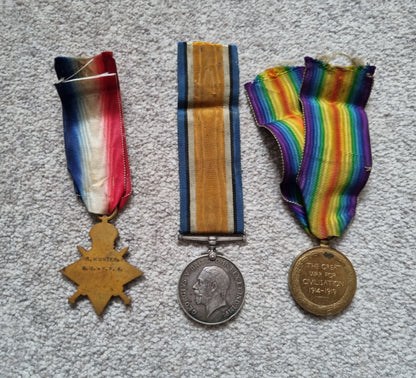 WW1 British Medal Trio Able Seaman R Hunter Merchant Fleet Auxiliary
