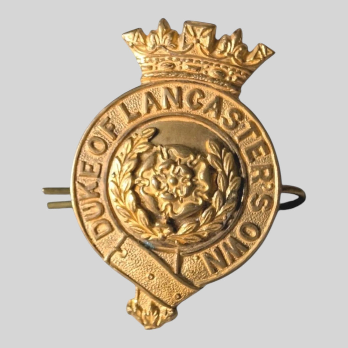 Rare Duke Of Lancaster's Own Regiment Officer's Gilt Cap Badge