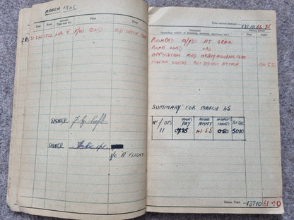 WW2 RAF Flying Suit, Helmet, Flying Log Book, Medals Set - F G CROFT