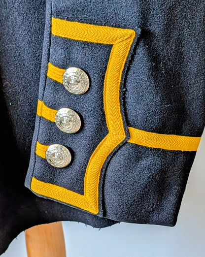 Vintage Royal Marines Tunic Bandsman RM Band Jacket Yellow Braid 1980s