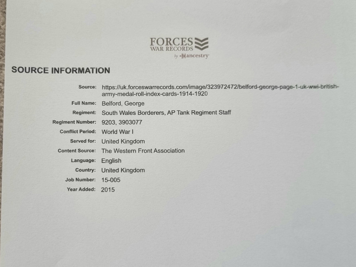 SOLD! WW1 4 Medal Group Mons Star with 5th Aug Clasp and LS&GC medal - George Belford 1 Btn South Wales Borderers BEF Wounded 17th Nov 1914