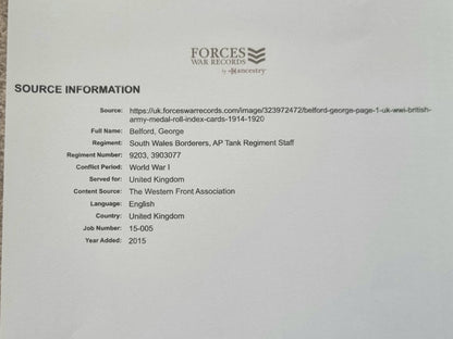 SOLD! WW1 4 Medal Group Mons Star with 5th Aug Clasp and LS&GC medal - George Belford 1 Btn South Wales Borderers BEF Wounded 17th Nov 1914