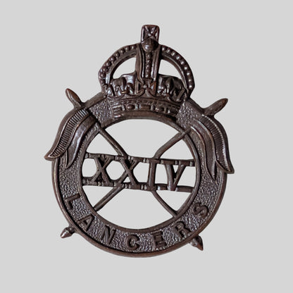Rare 24th Lancers Officer's Bronze Collar Badge