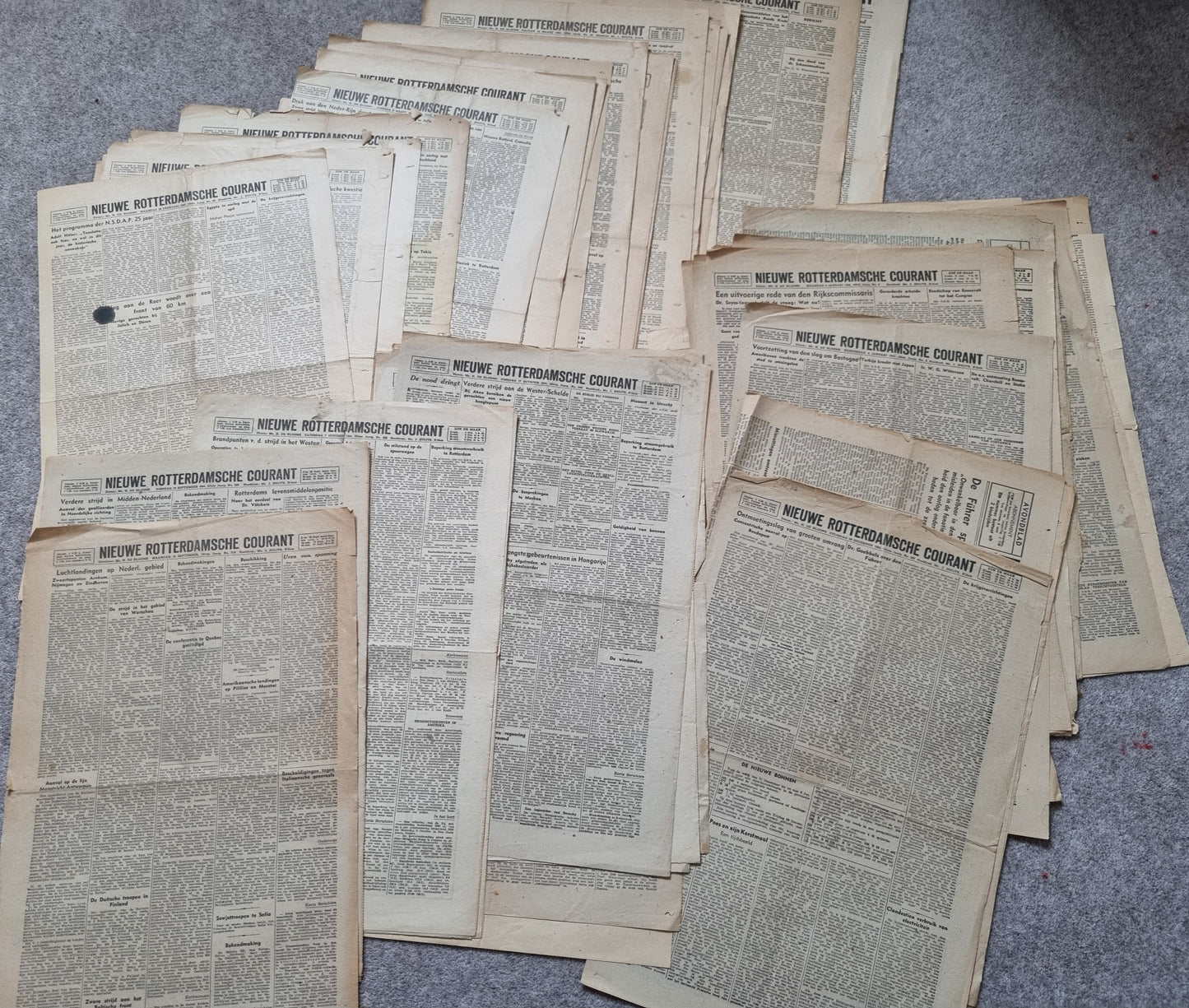 53 Editions of WW2 Dutch Collaborationist Newspaper ‘Nieuwe Rotterdamsche Courant’, Sep 1944 - Mar 1945