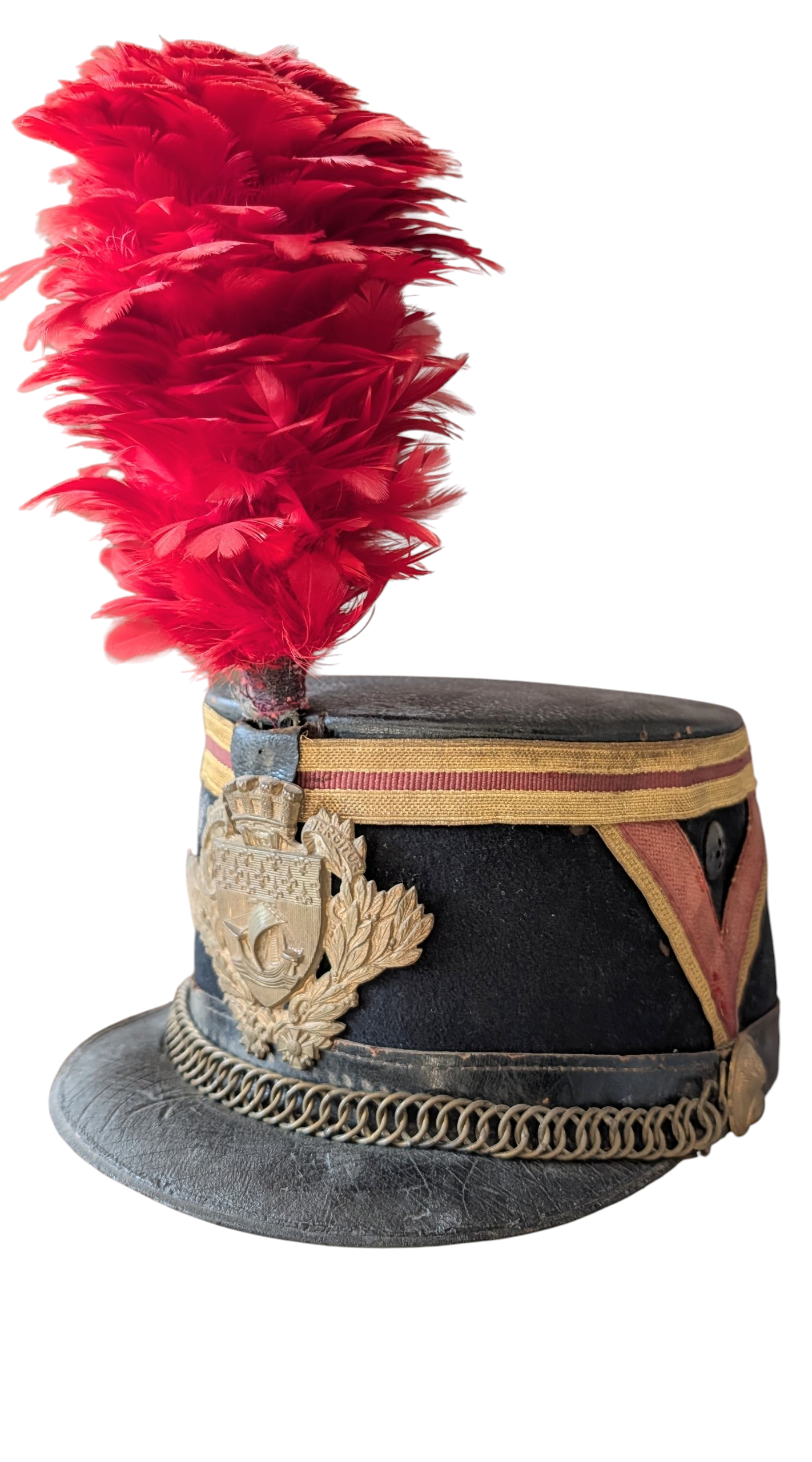 Early 20th Century French Republican Guard Shako With Feather Plume