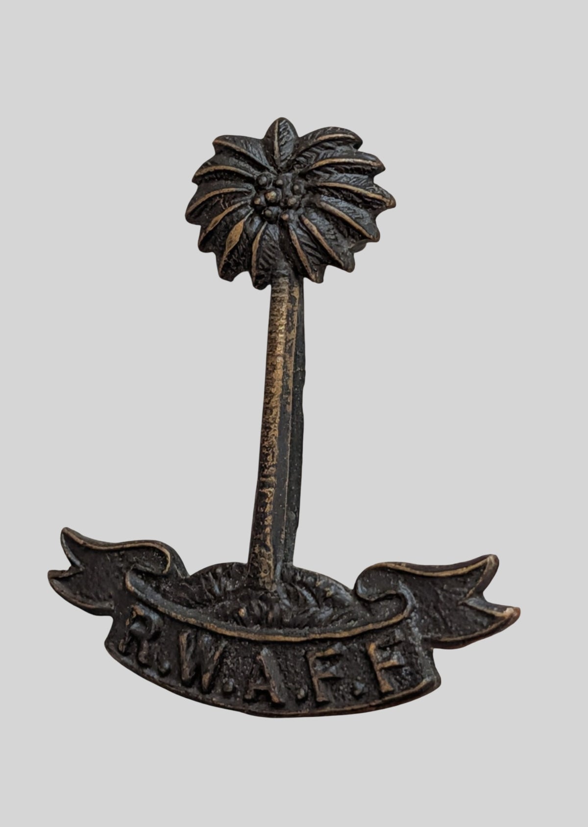 Royal West Africa Frontier Force Officer's Bronzed Collar Badge Pair