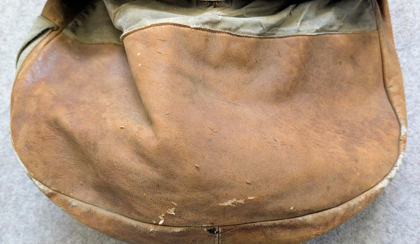 SOLD! WW1 British Army Officers Canvas & Leather Breadbag Haversack with Carry Strap
