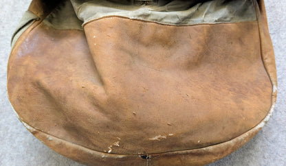 SOLD! WW1 British Army Officers Canvas & Leather Breadbag Haversack with Carry Strap