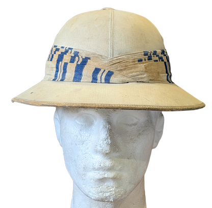 Unusual WW2 British Army Pith Helmet With Indian Regimental Puggaree