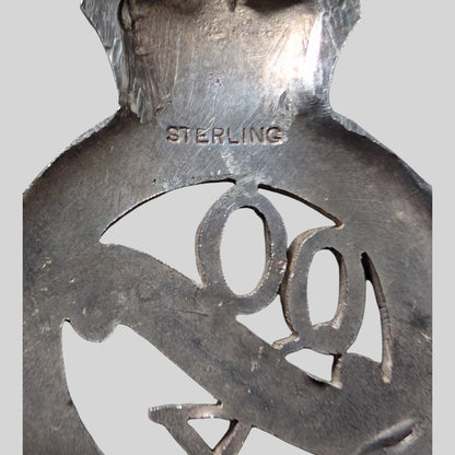 Early The Queen's Own Dorset Yeomanry Sterling Silver Cap Badge 1908-22