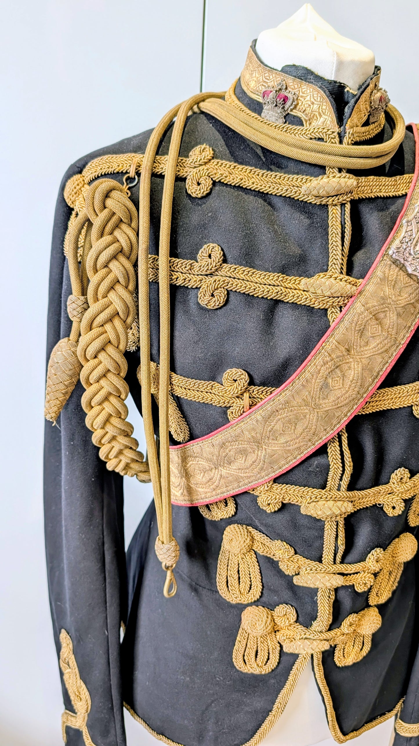 SOLD! Beautiful Victorian 11th Hussars Full Dress Frogged Jacket & Crossbelt 1870-80 Zulu War period