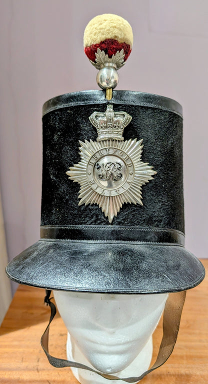 Sold! Rare British Army Hertford Militia French Pattern Shako 1855-61 & Tin