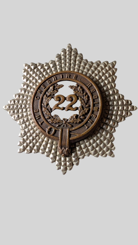 Cheshire Regiment Bimetal Bandsman's Pouch Badge Voided
