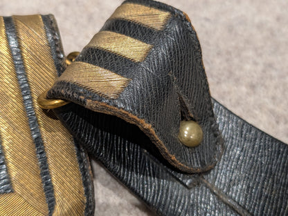 Edwardian British Indian Army Leather & Bullion Gilt GRI CrossBelt
