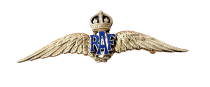 BEAUTIFUL WW2 KINGS CROWN 18ct SOLID GOLD RAF WINGS SWEETHEART BROOCH