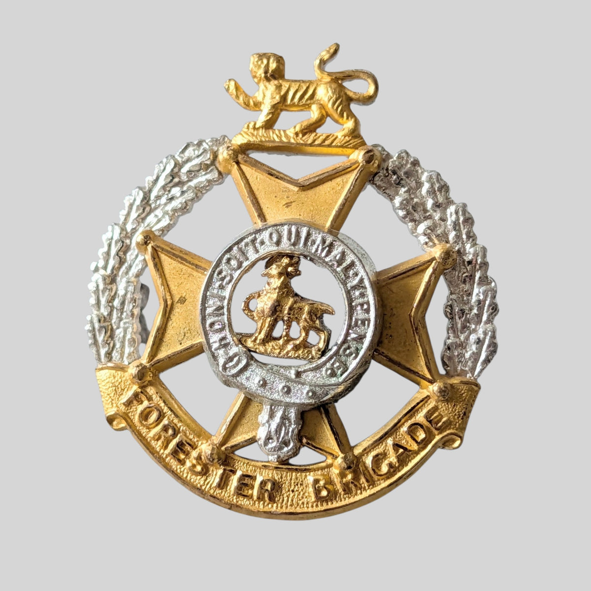 Forester Brigade Officers Silver & Gilt Cap Badge 1958-64