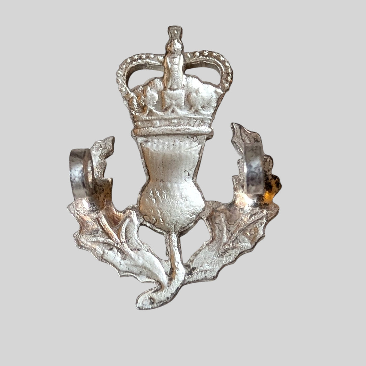 Rare EIIR Queen's Own Highlanders Officers Silver Cap Badge 1961-94