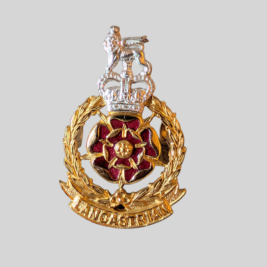 Lancastrian Brigade Officers Silver & Gilt & Enamel Cap Badge 1958-69