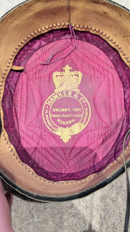 Victorian Worcestershire Hussars Yeomanry Pill Box hat With Chinstrap