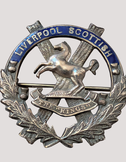 Fine Quality WW1 Era Liverpool Scottish Solid Silver Sweetheart Badge By Thomas L Mott