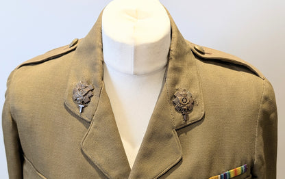 Fantastic WW1 9th Bn Glasgow Highlanders HLI Territorial Major's Cutaway Cuff Rank Jacket to an MC Winner