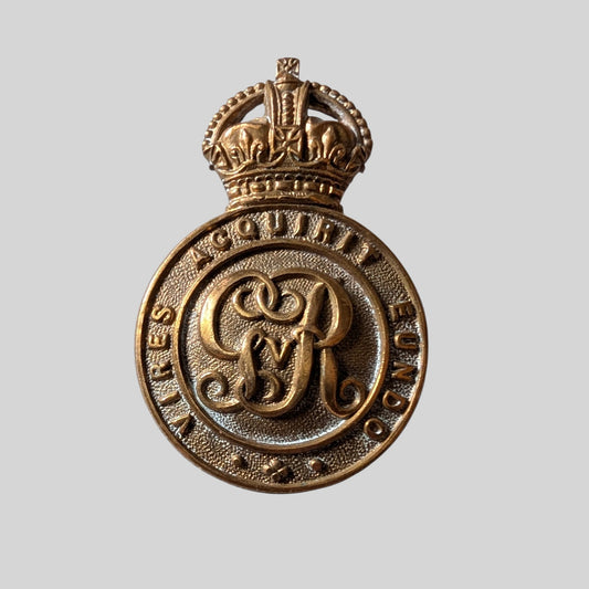 Royal Military College Sandhurst George V Gilding Metal Cap Badge