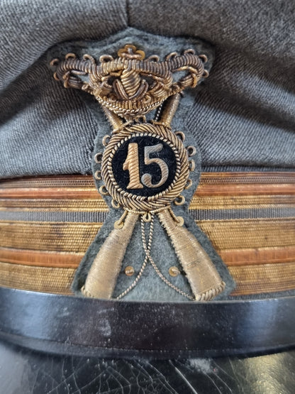 SOLD! WW2 Italian Major’s 15th Infantry Regiment M34 Visor Cap & Box